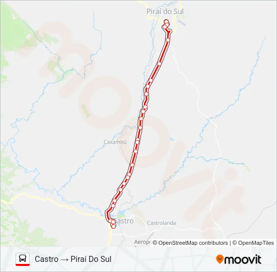 1470-400 CASTRO / PIRAÍ DO SUL Bus Line Map