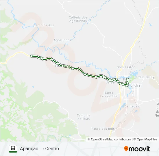 L10 CENTRO / APARIÇÃO Bus Line Map