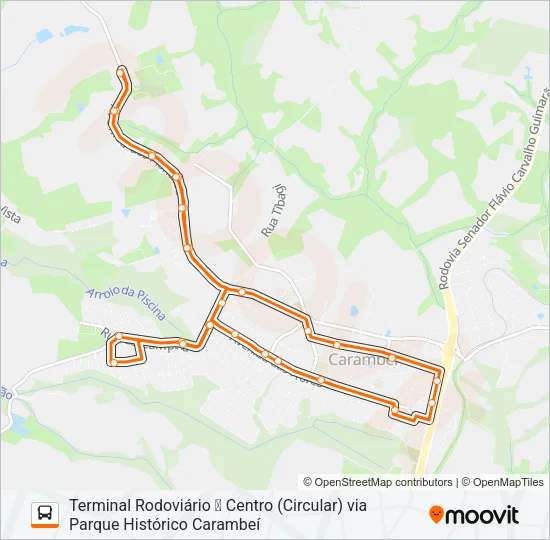 001 CENTRO Bus Line Map