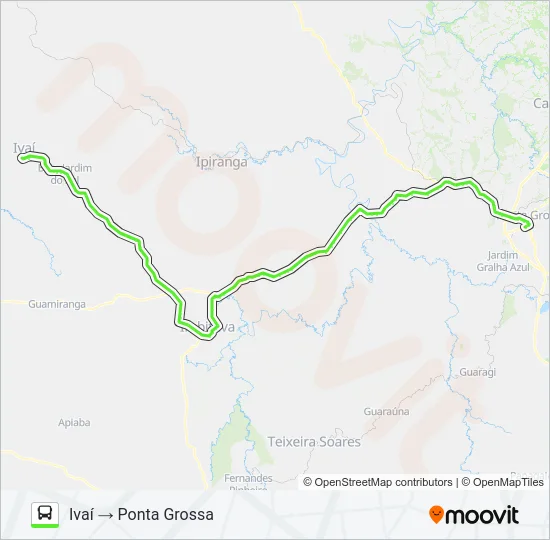 0195-50 PONTA GROSSA / IVAÍ (VIA IMBITUVA) Bus Line Map