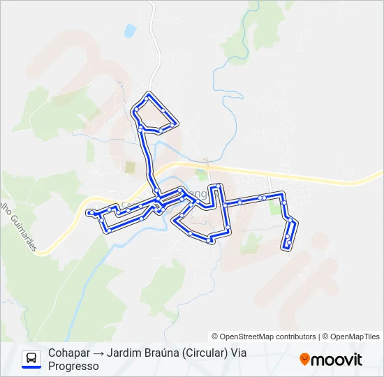 S01 CIRCULAR COHAPAR / JARDIM BRAÚNA Bus Line Map