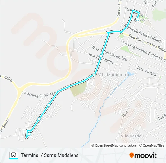 W01 JARDIM SANTA MADALENA Bus Line Map