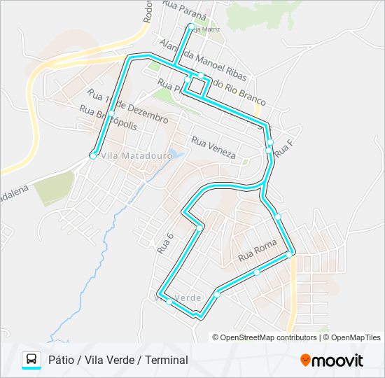 Mapa de W03 VILA VERDE / VILA TOYOKI de autobús