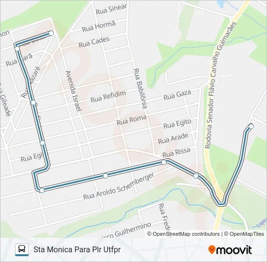 110 UTFPR Bus Line Map