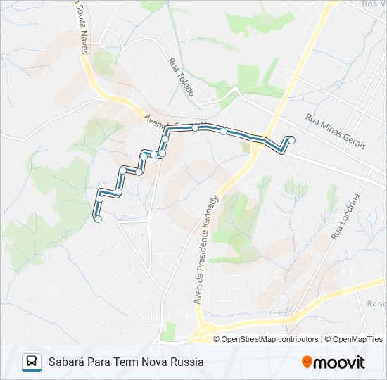 179 SABARÁ bus Line Map