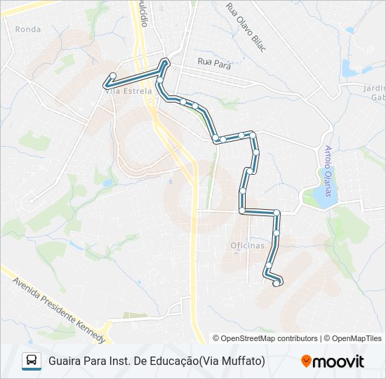 Mapa da linha 214 GUAIRA de ônibus