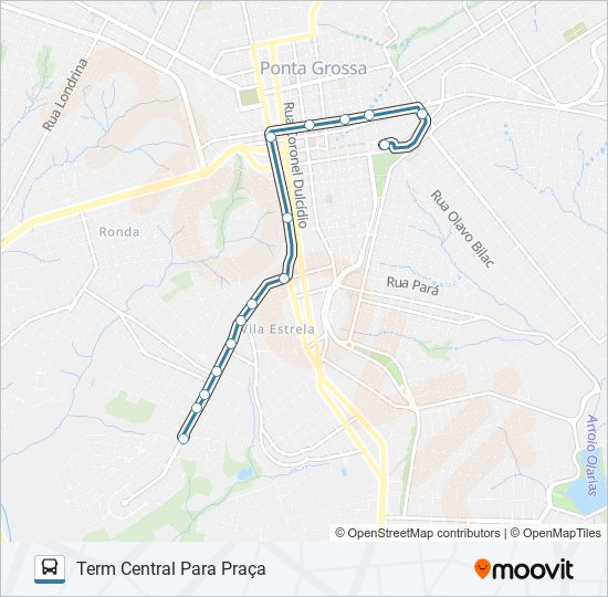 Mapa da linha 140 VILA XV de ônibus