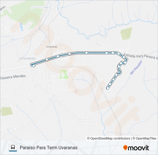 Mapa da linha 187 PARAISO de ônibus