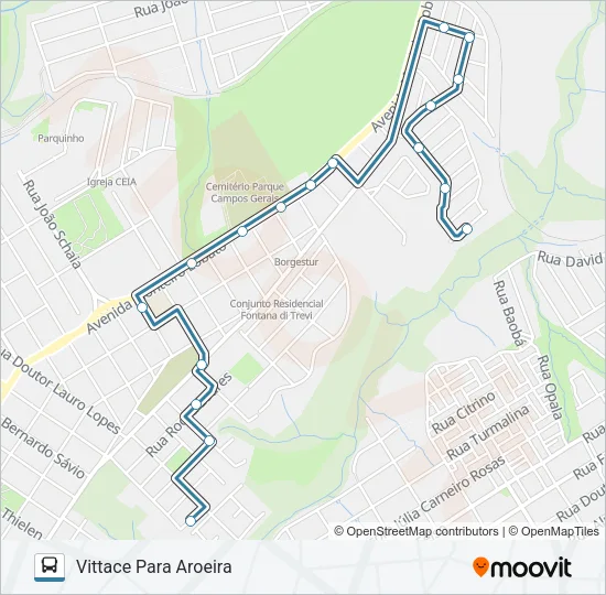 208 BARAUNA Bus Line Map