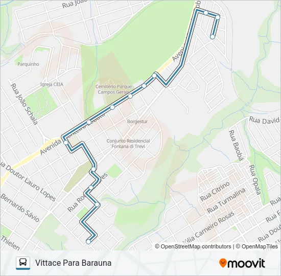 208 BARAUNA Bus Line Map