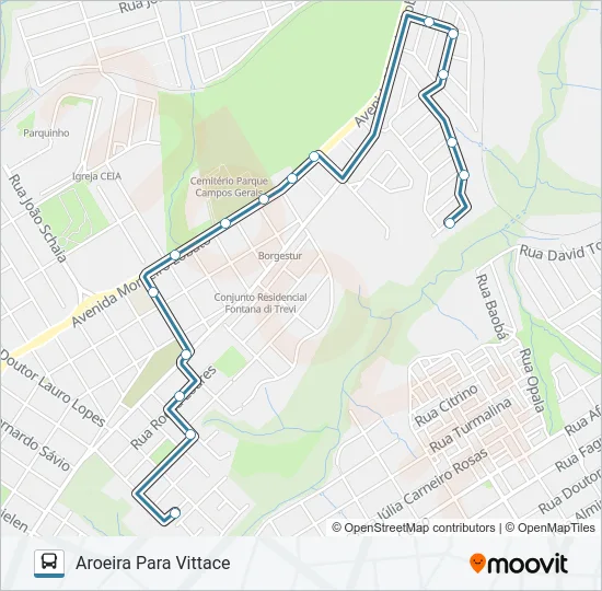 208 BARAUNA Bus Line Map