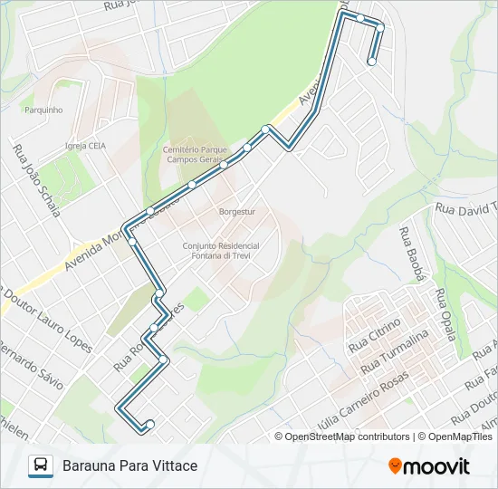 208 BARAUNA Bus Line Map