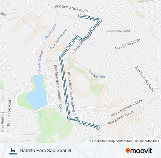 Mapa de 209 BARRETO de autobús