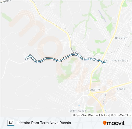 Mapa da linha 154 ILDEMIRA de ônibus