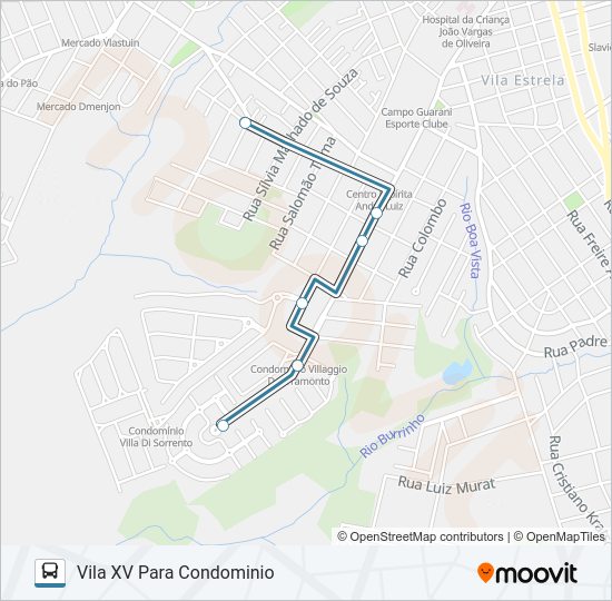 Mapa da linha 189 VILA RICA de ônibus