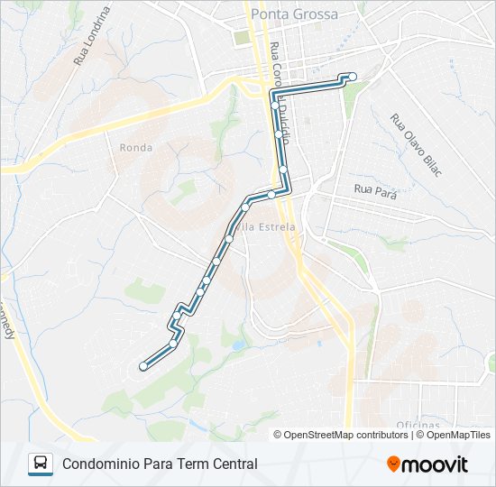 Mapa da linha 189 VILA RICA de ônibus