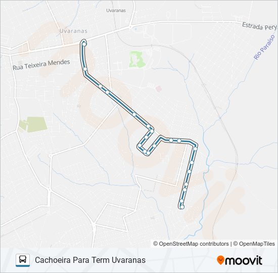Mapa da linha 212 CACHOEIRA de ônibus