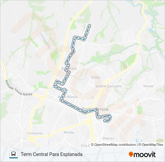 Mapa da linha 213 ESPLANADA de ônibus