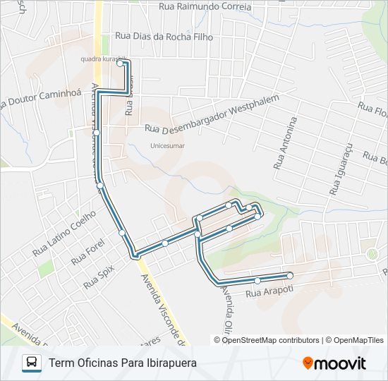 Mapa da linha 059 IBIRAPUERA de ônibus
