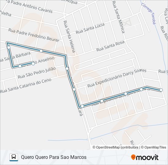 Mapa da linha 076 SAO MARCOS de ônibus