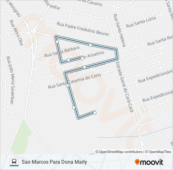 Mapa de 076 SAO MARCOS de autobús