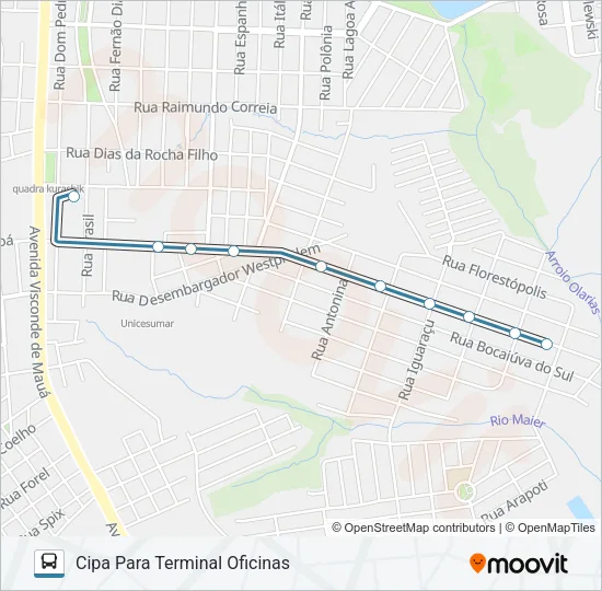 153 VILA VELHA Bus Line Map