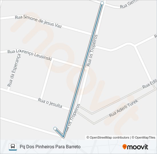 Mapa da linha 153 VILA VELHA de ônibus