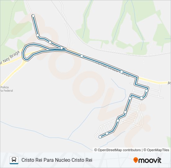 Mapa de 184 CRISTO REI de autobús