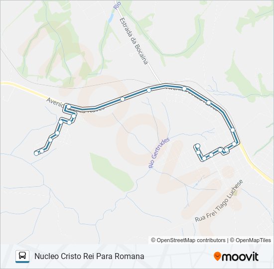 Mapa de 184 CRISTO REI de autobús