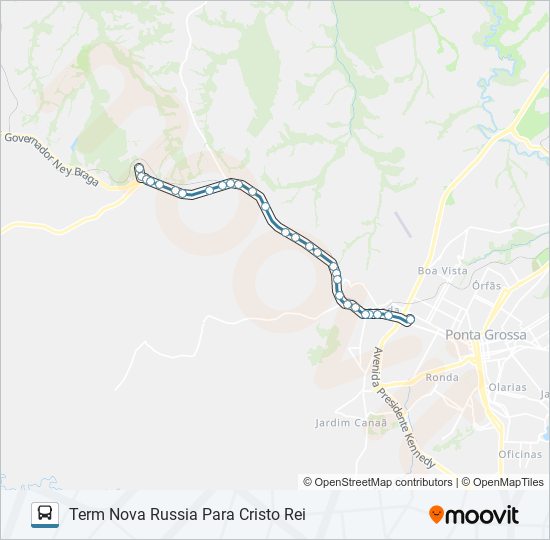 Mapa da linha 184 CRISTO REI de ônibus