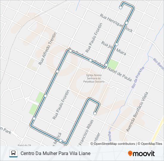 Mapa da linha 207 VILA LIANE de ônibus