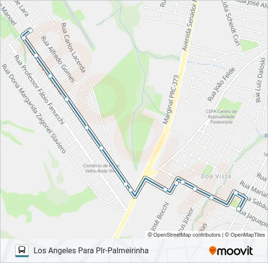 182 LOS ANGELES Bus Line Map