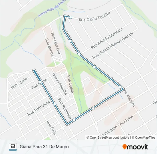 188 31 DE MARÇO Bus Line Map
