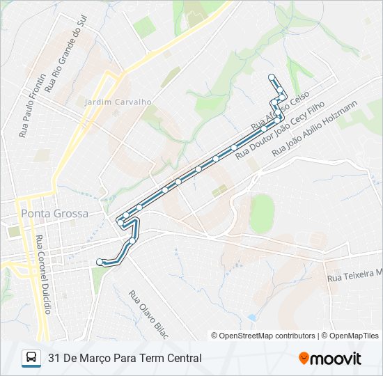 188 31 DE MARÇO bus Line Map