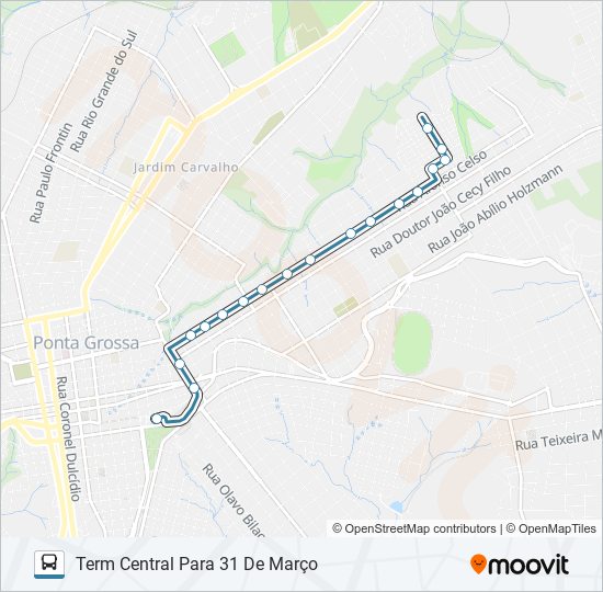 Mapa de 188 31 DE MARÇO de autobús