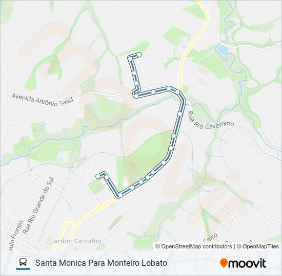 Mapa da linha 198 SANTA MONICA de ônibus