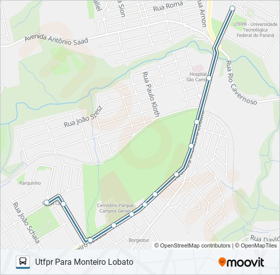 Mapa da linha 198 SANTA MONICA de ônibus