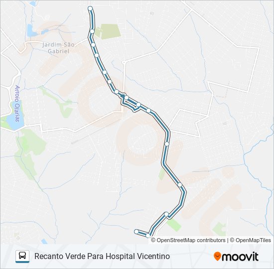 Mapa de 063 RECANTO VERDE de autobús