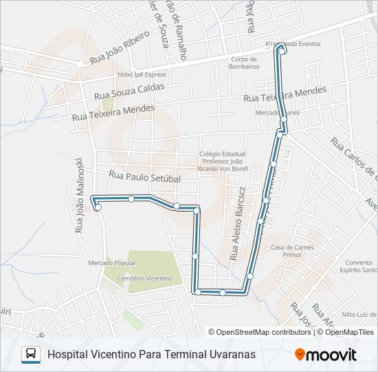 Mapa de 063 RECANTO VERDE de autobús