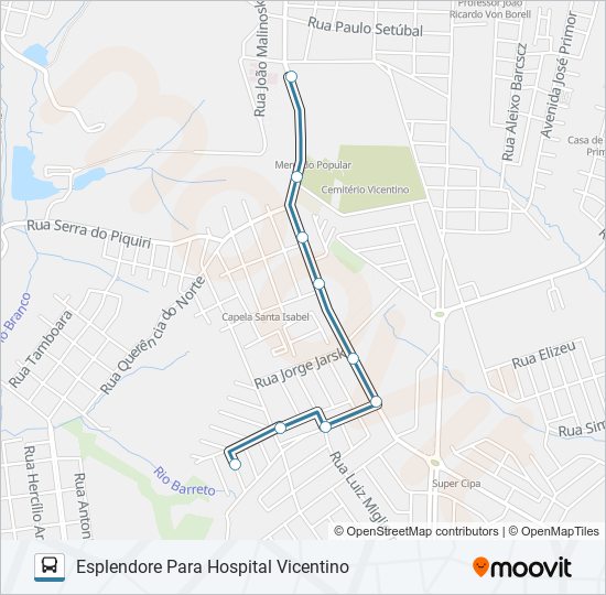 Mapa de 063 RECANTO VERDE de autobús