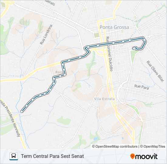 Mapa da linha 195 RONDA PEIXOTO de ônibus