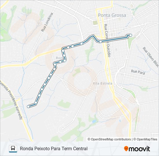 Mapa da linha 195 RONDA PEIXOTO de ônibus