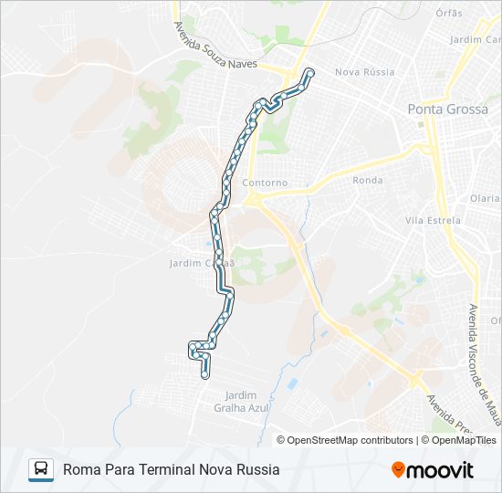 Mapa de 064 ROMA VIA CANAA de autobús