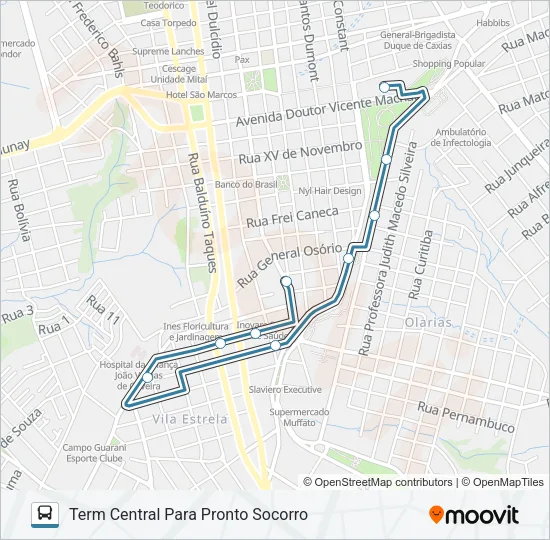 083 PRONTO SOCORRO Bus Line Map