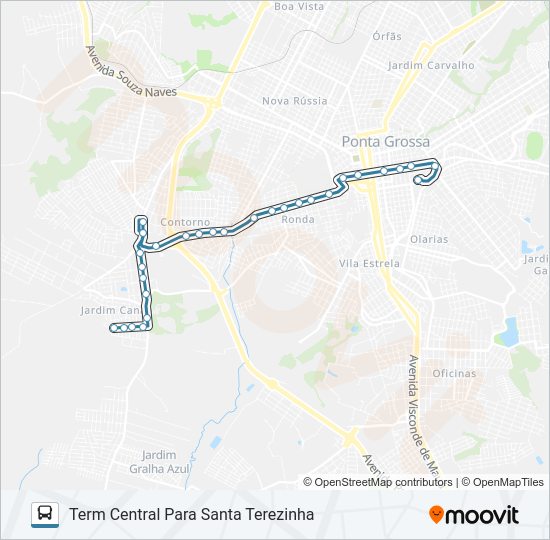Mapa da linha 196 SANTA TEREZINHA de ônibus