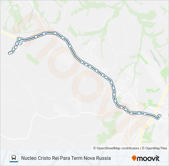 Mapa da linha 180 NUCLEO CRISTO REI de ônibus