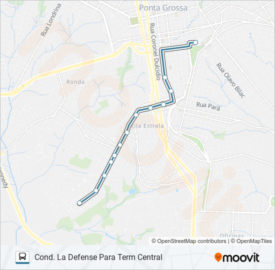 Mapa da linha 075 PARQUE DOS PINHEIROS de ônibus