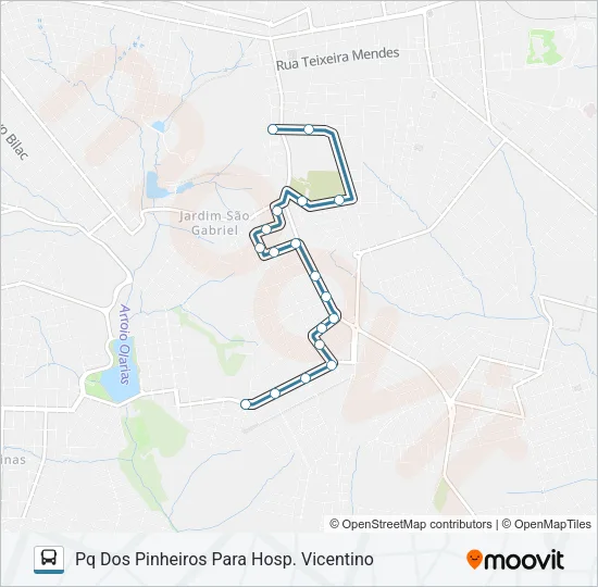 075 PARQUE DOS PINHEIROS Bus Line Map