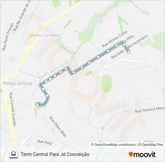 205 NUCLEO PITANGUI VIA RIO VERDE Bus Line Map