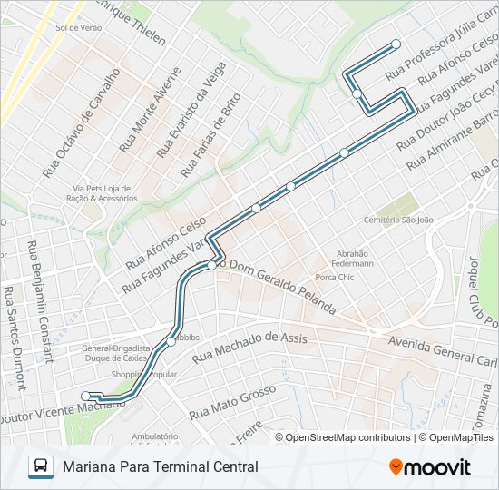 Mapa de 068 JARDIM GIANA de autobús